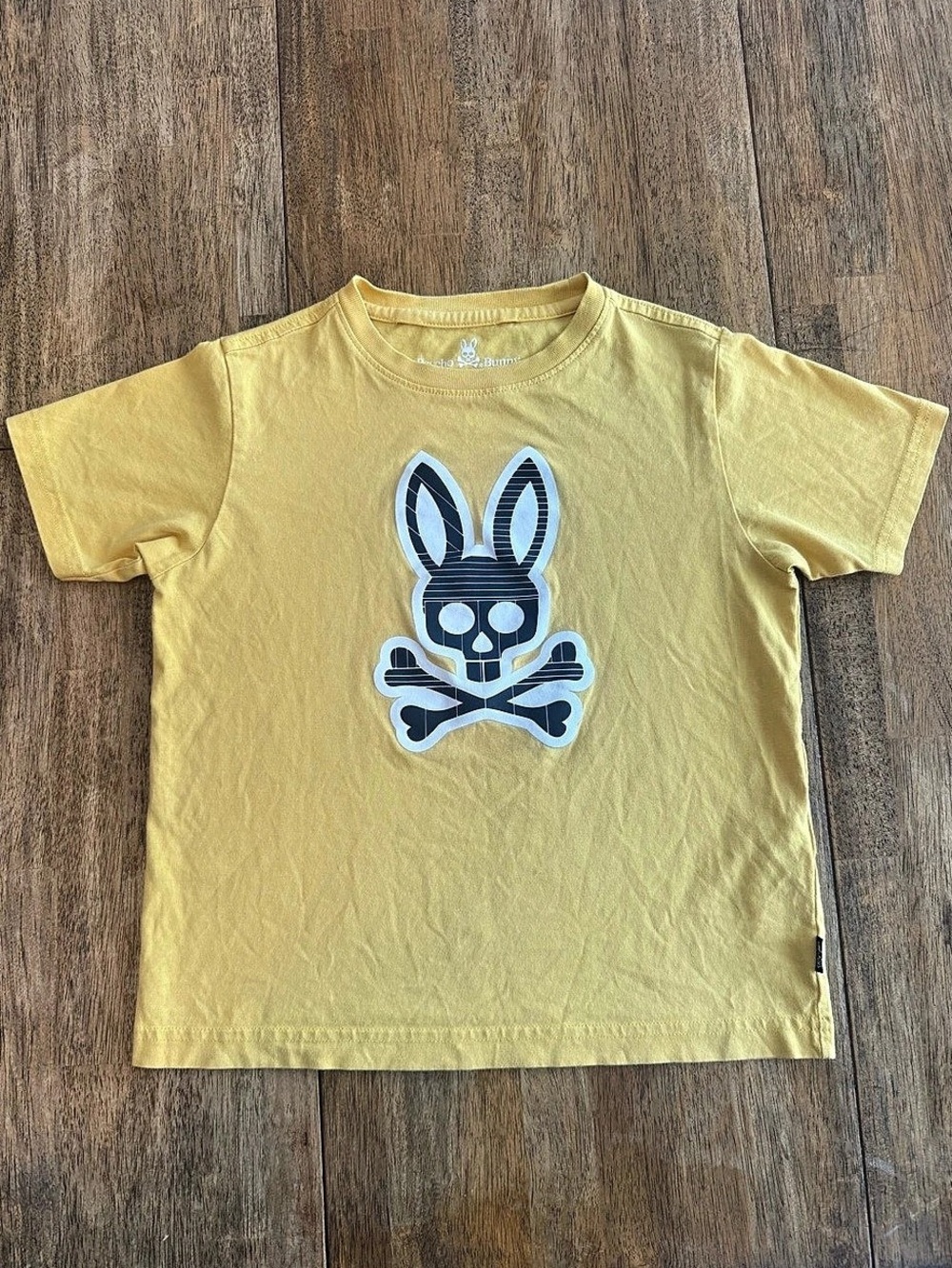Psycho Bunny Boys Size 7/8 Yellow Graphic Tee